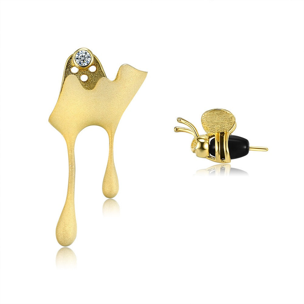 Pre Order:  Honey Drop Asymmetric Sterling Silver Earrings