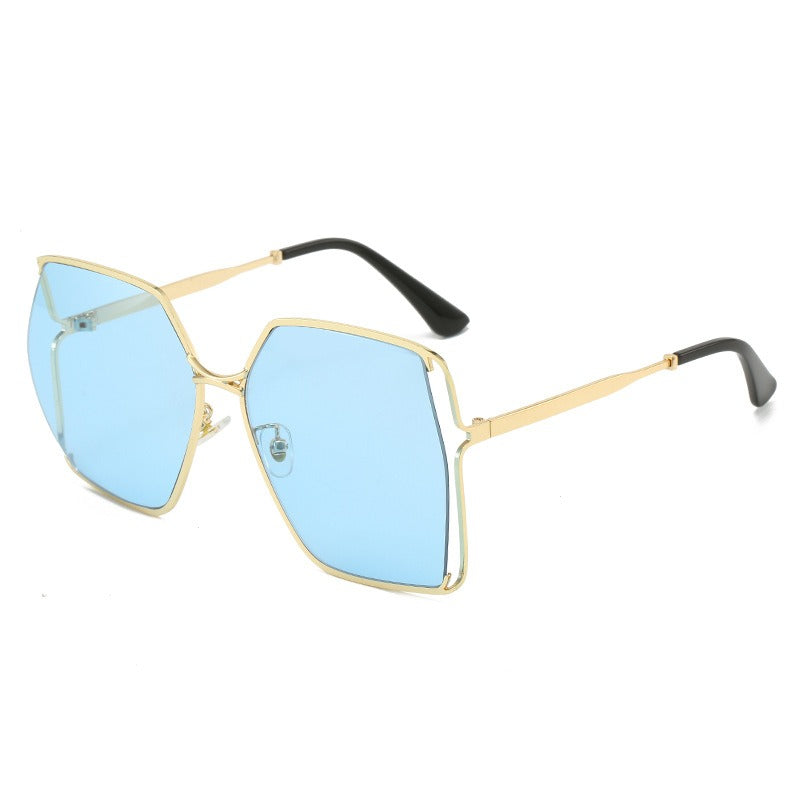 Pre Order:  Large Frame Metal Hollow Sunglasses