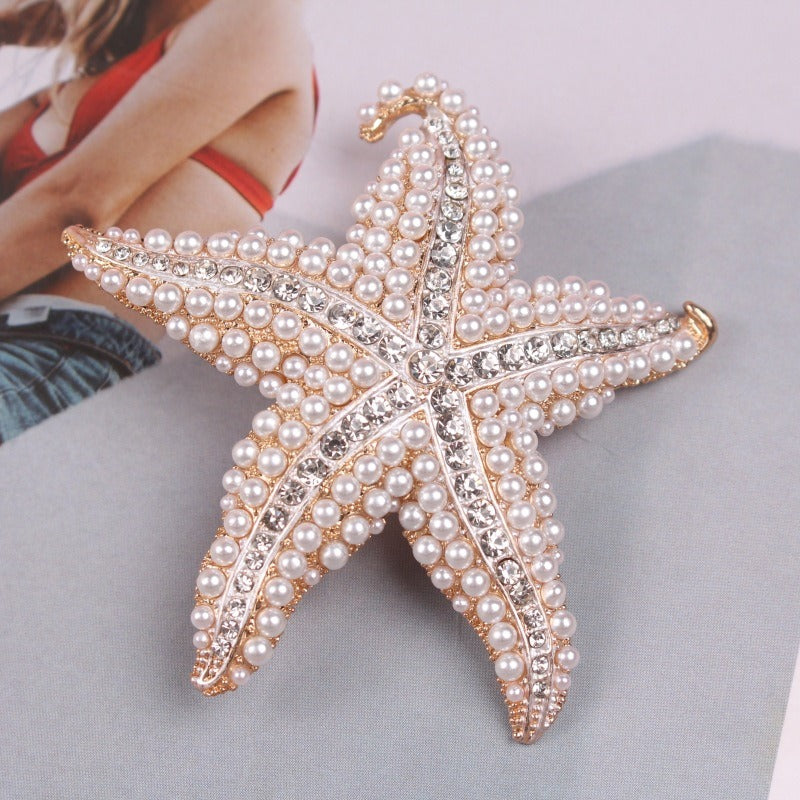 Starfish Pearl Brooch