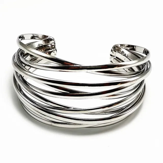 Pre Order:  Round Chain Charms Cuff Bracelet