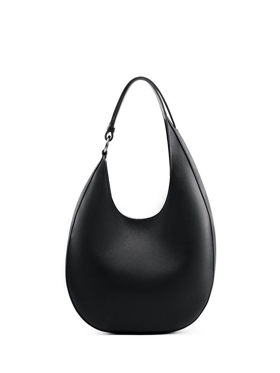 Leather Crescent Shaped Shoulder Bag