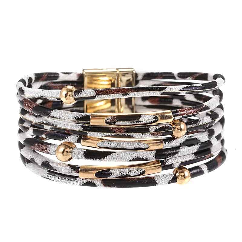 Pre Order:  Leopard Print Loops Magnetic Bracelet