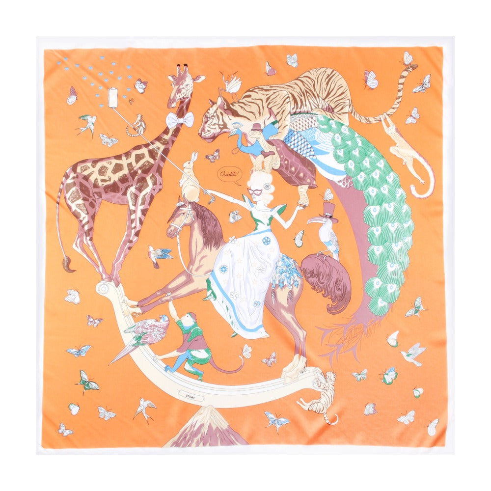 Pre Order:  Casual Animal Print Twill Silk Square Scarf