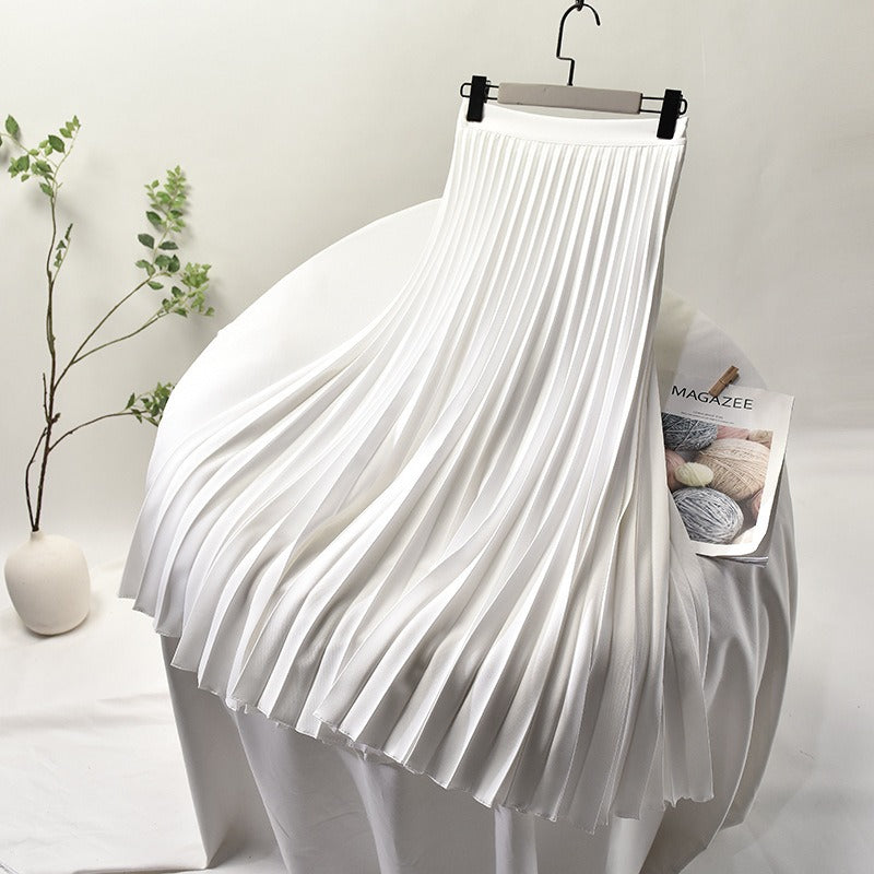 Pre Order:  Solid Pleated A-Line Skirt