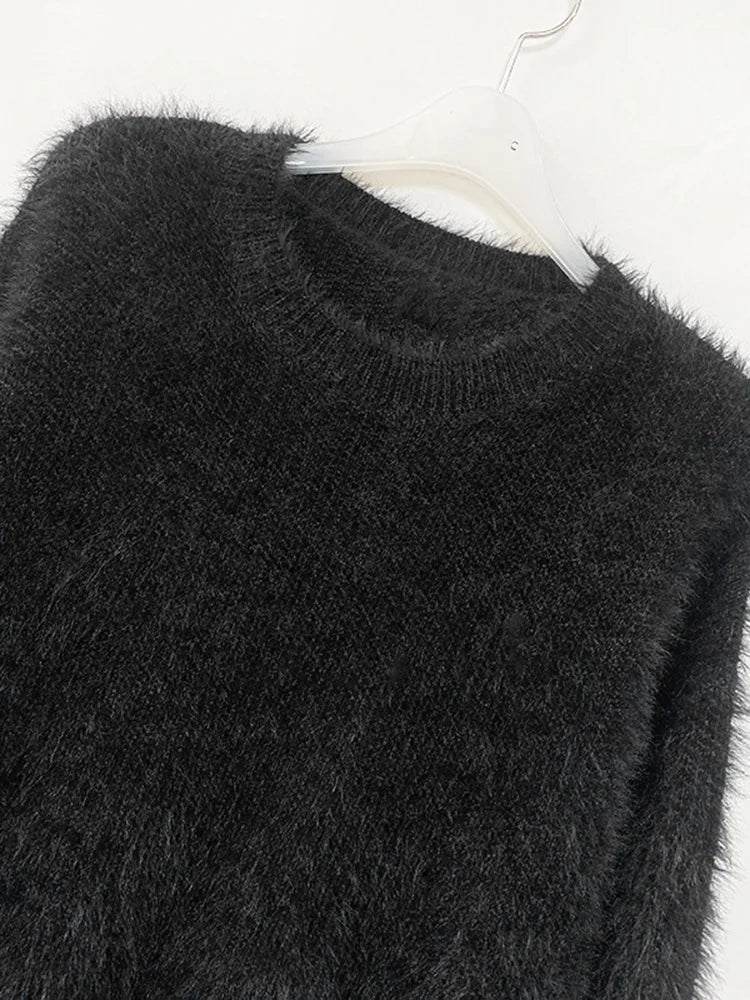 Pre Order:  Crew Neck Knitted Wool Sweater