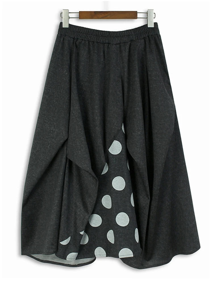 Pre Order:  Irregular Dot Printed A-Line Skirt