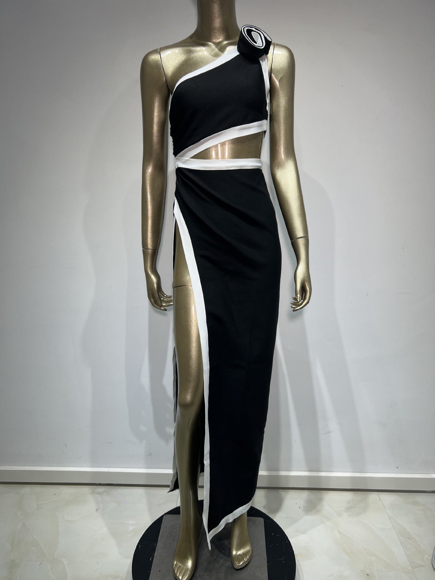 Pre Order: One Shoulder High Slit Maxi Dress