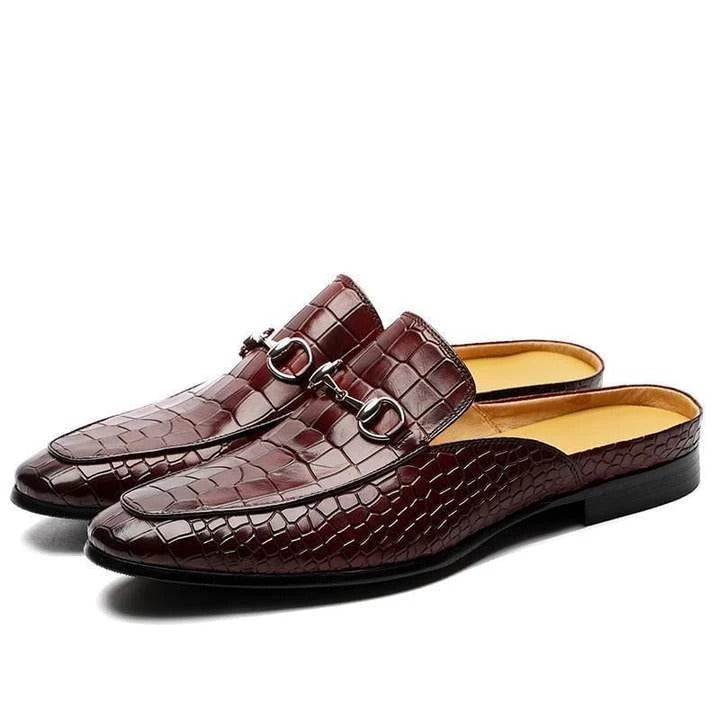 Pre Order:  Croc Pattern Half Loafers