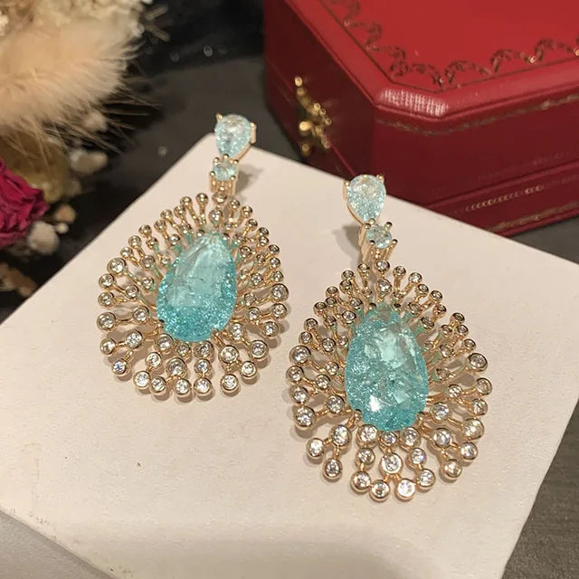 Pre Order:  Blue Cubic Zirconia Earrings