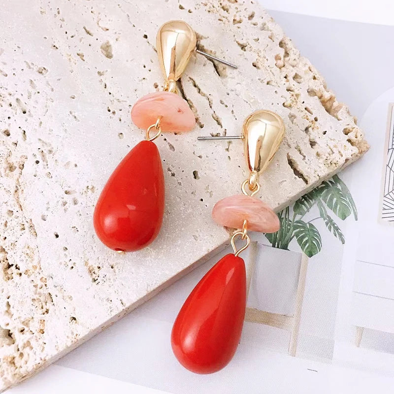 Pre Order:  Colorful Enamel Water Drop Earrings