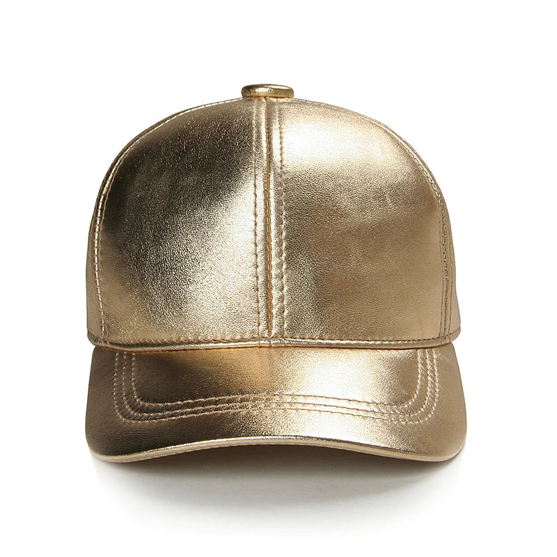 Gold Leather Baseball Cap - Pre Order: Ships Feb 29