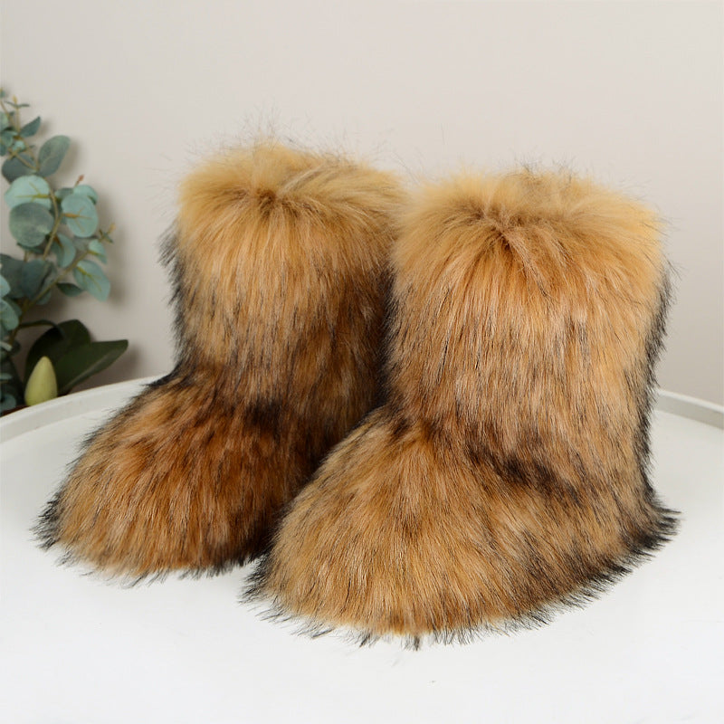 Fluffy Fur Slip On Boots