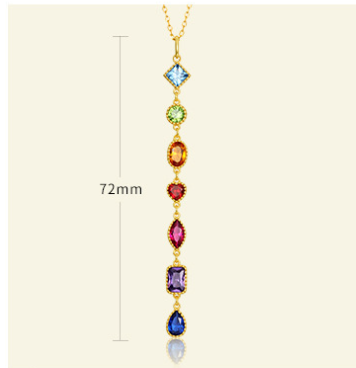 Pre Order: Rainbow Zircon Geometric Pendant