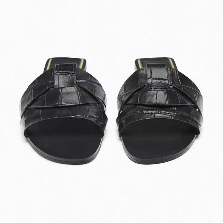 Pre Order:  Casual Cross Band Flat Sandals