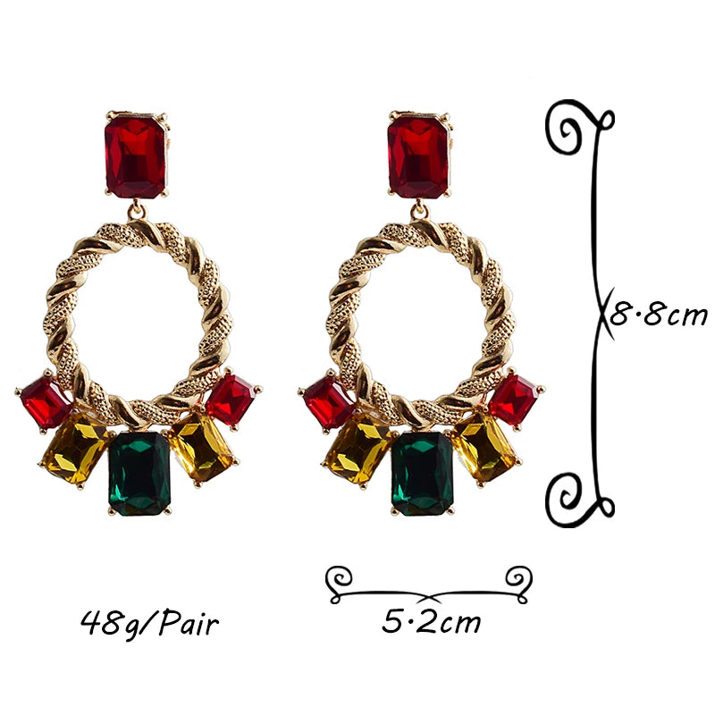 Pre Order:  Bejeweled Twisted Loops Drop Earrings