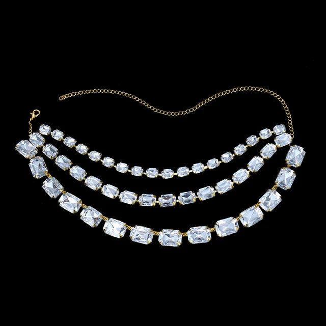 Pre Order:  Multi-Row Rhinestones Collar Necklace