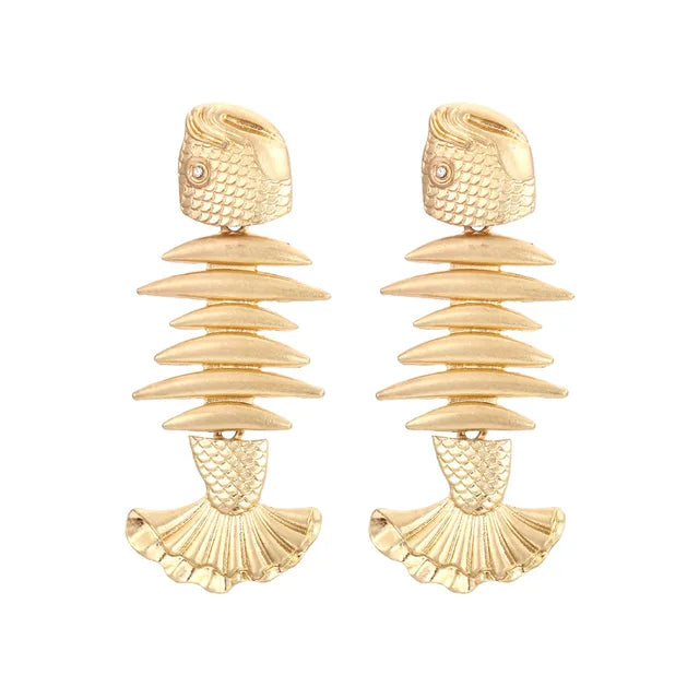 Pre Order:  Vintage Golden Stitched Fishbone Earrings