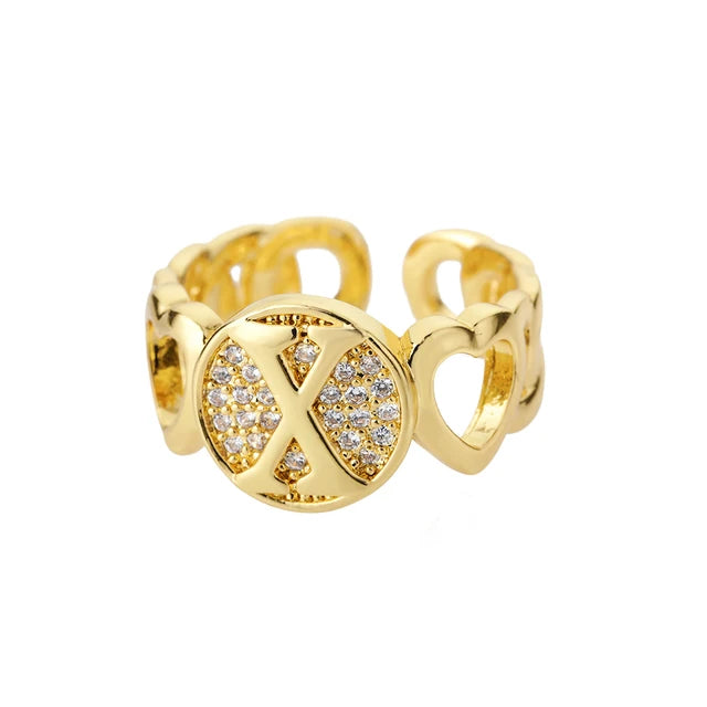 Pre Order:  Alphabet Gold Plated Resizable Ring