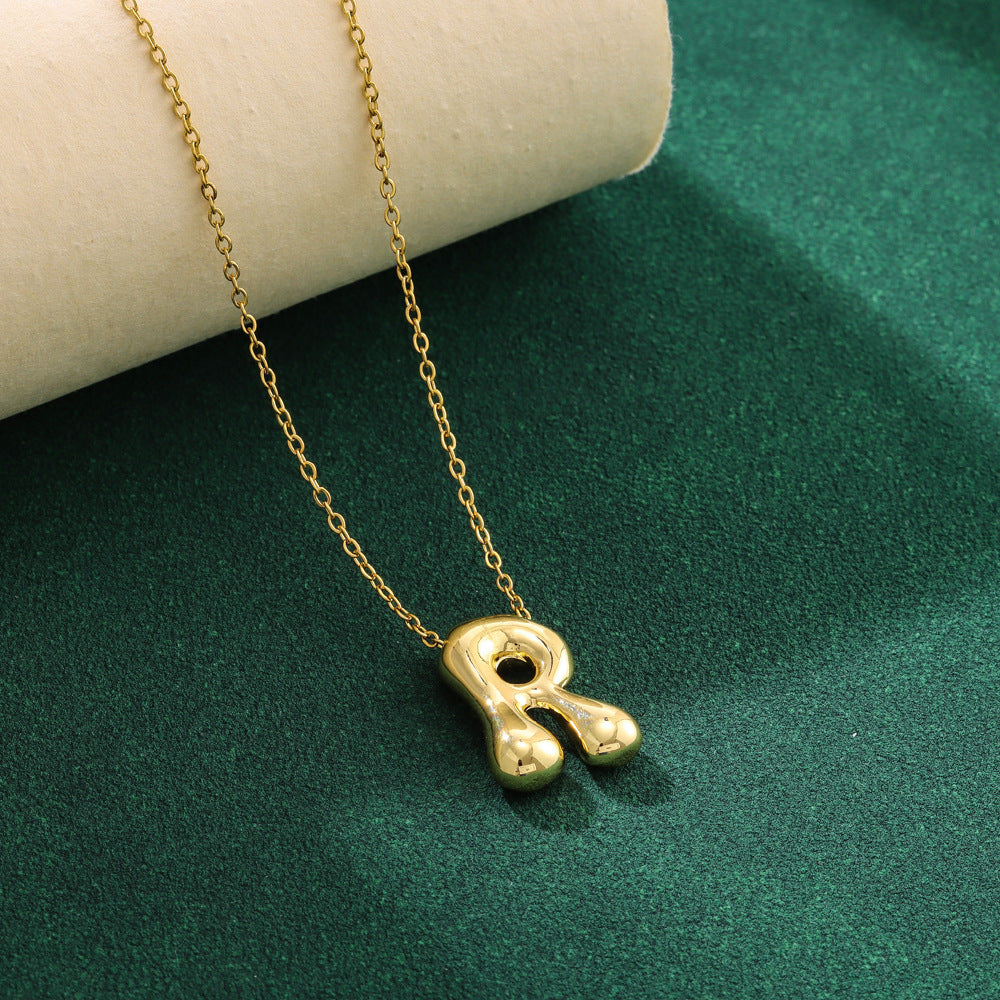 Pre Order:  Bubble 26 English Letter Pendant Necklace