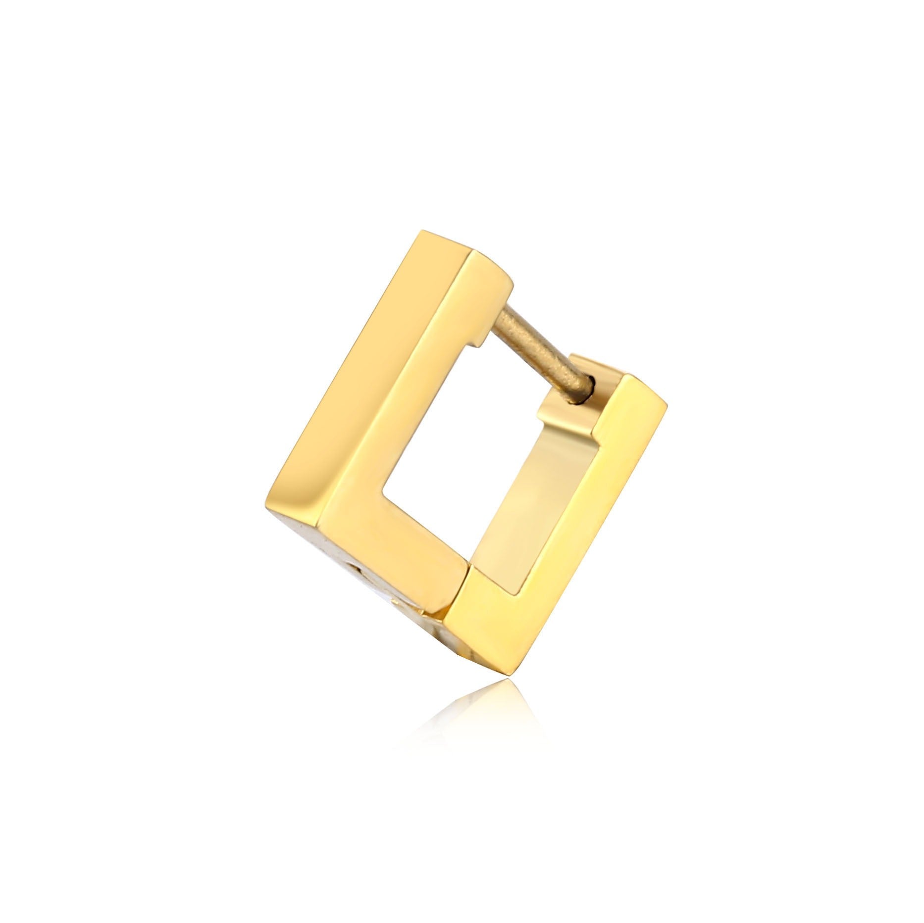 Pre Order:  Geometric Smooth Titanium Steel Square Earrings