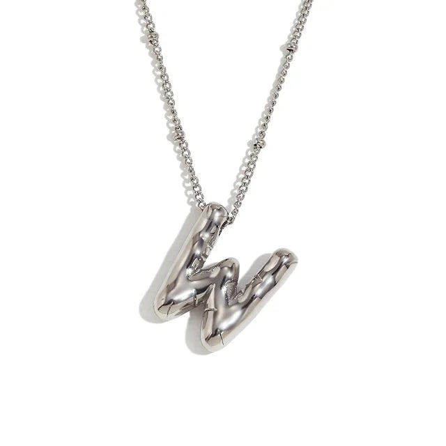 Pre Order:  Alphabet Pendant Plated Necklace