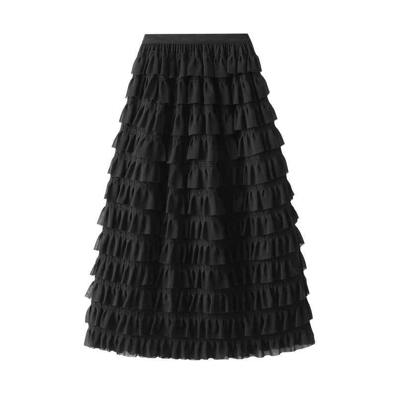 Pre Order:  Multilayer Ruffled Midi Cake Skirt