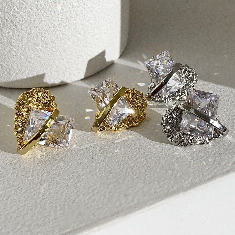 Pre Order:  Geometric Zircon Earrings