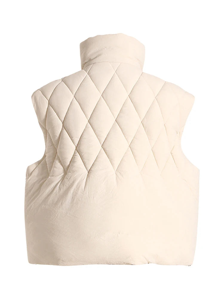 Pre Order:  Tasseled Diamond Sleeveless Puffer Jacket