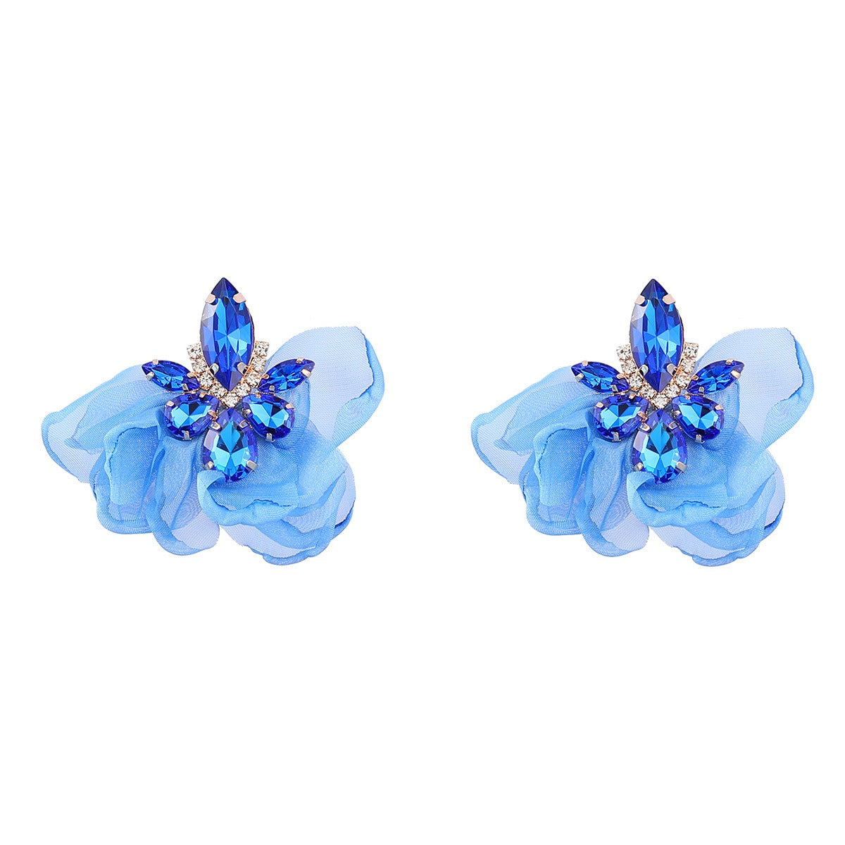 Pre Order:  Elegant Vintage Alloy Diamond Flower Earrings