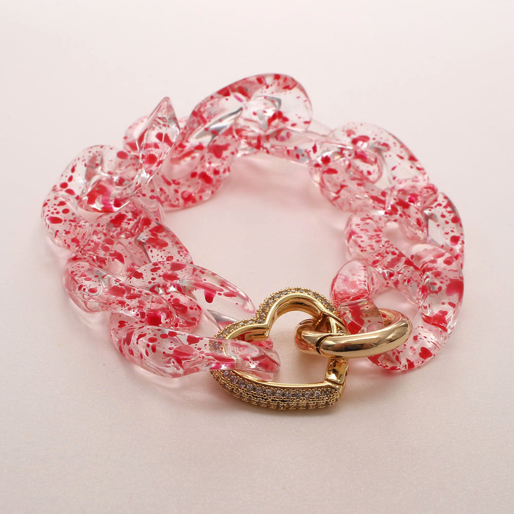 Pre Order:  Zircon Charm Link Resin Bracelet