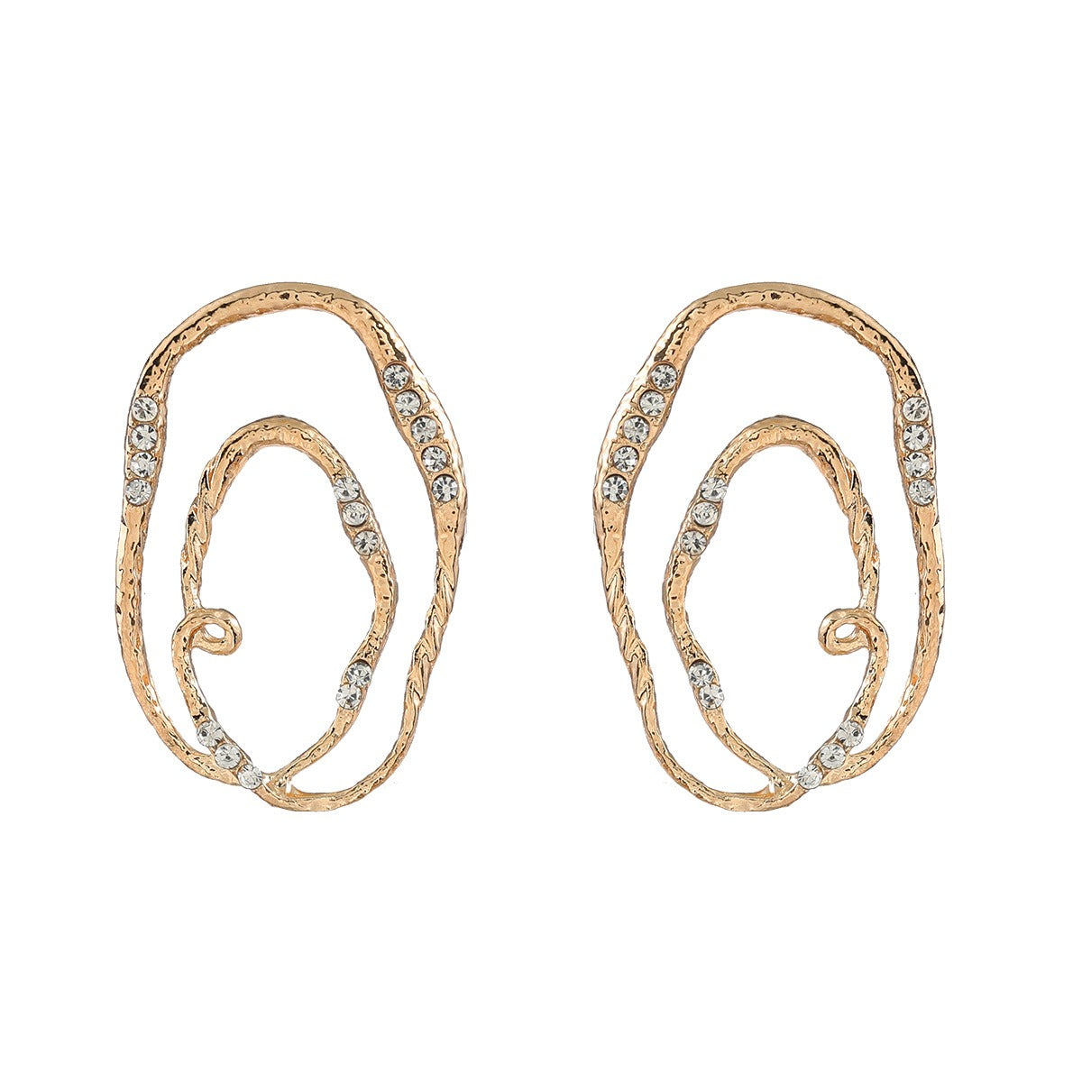 Alloy Multi-Layer Elliptical Exaggerated Earrings