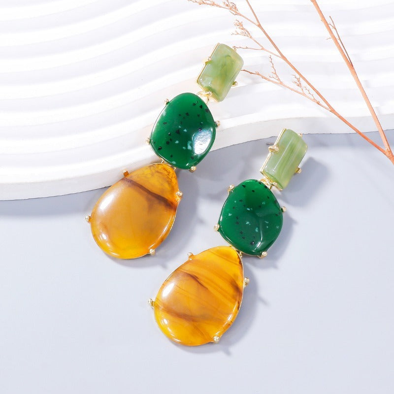 Pre Order:  Multi-Layered Exaggerated Geometric Resin Earrings