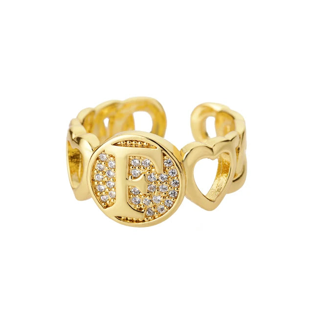 Pre Order:  Alphabet Gold Plated Resizable Ring