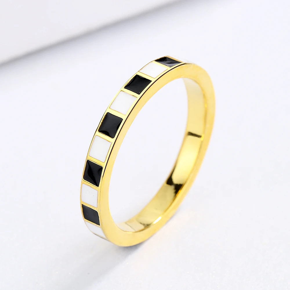 Pre Order:  Checkerboard Minimalist Ring