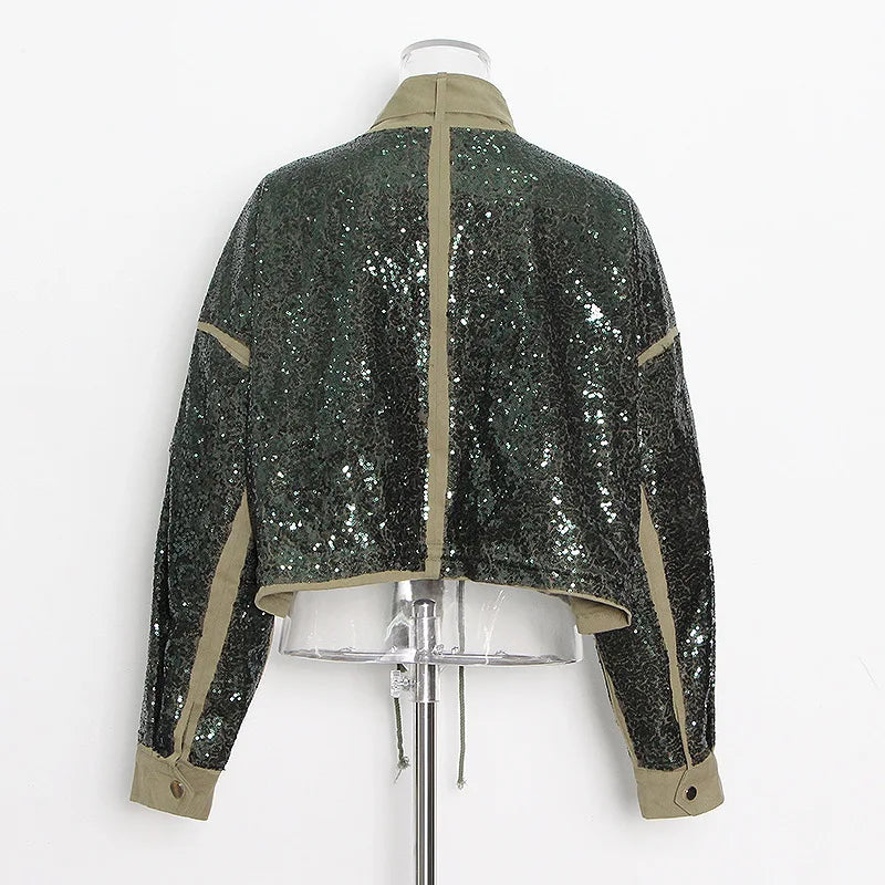 Pre Order:  Sequined Short Bomber Jacket