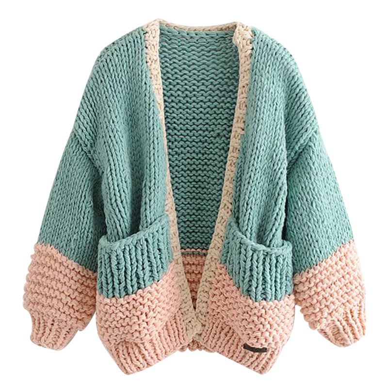 Pre Order:  Boho Loose Front Pocket Big Knit Cardigan