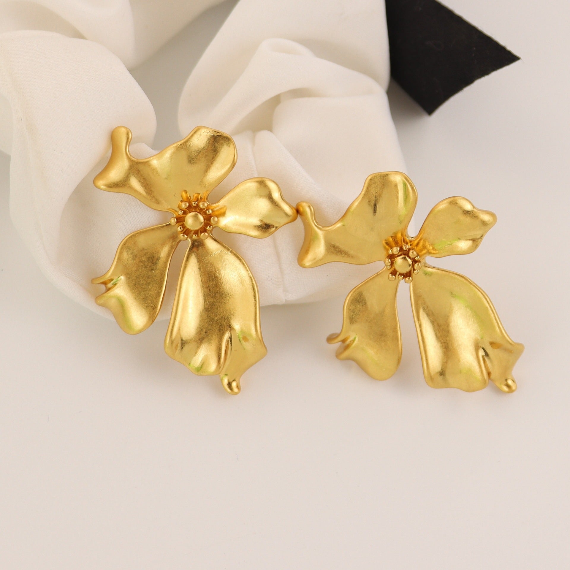 Pre Order:  Exaggerated Irregular Petals Flower Earrings