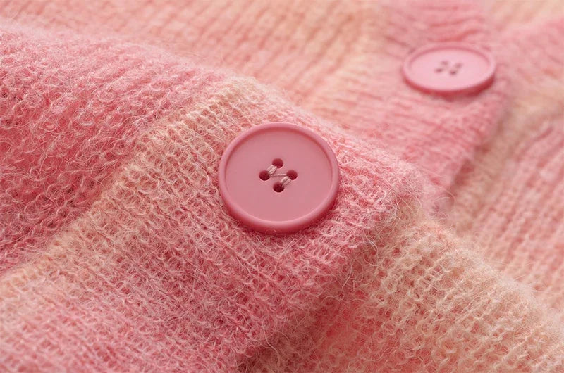 Pre Order:  Gradient Pink Knit Cardigan