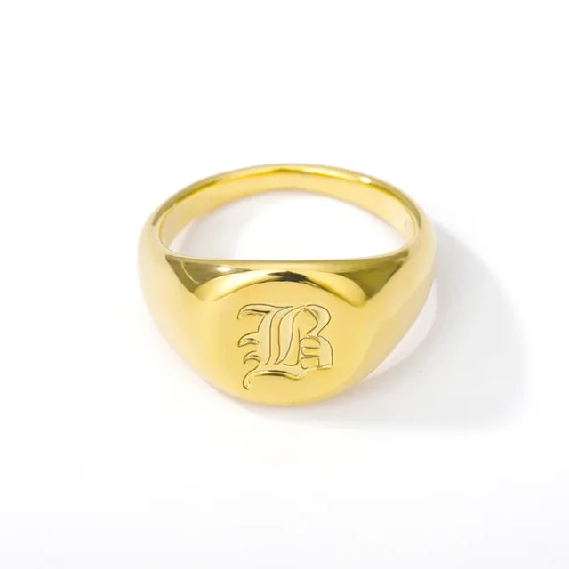 Pre Order:  Stainless Steel A-Z Letter Initial Rings