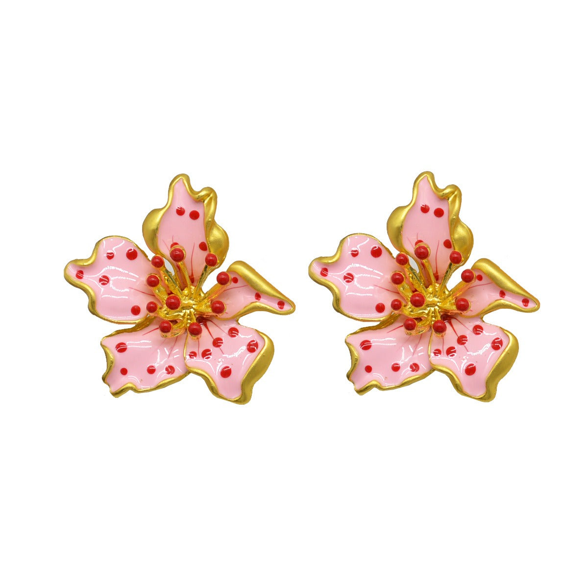 Pre Order:  Glaze Pink Flower Earrings