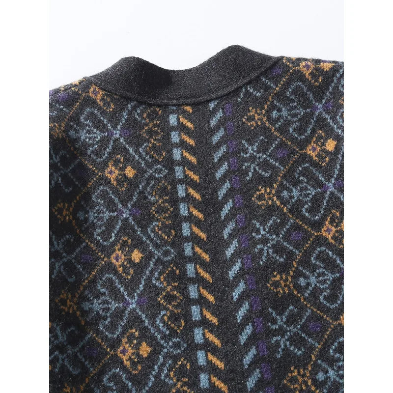 Pre Order:  Japanese Style Jacquard Knit Cardigan