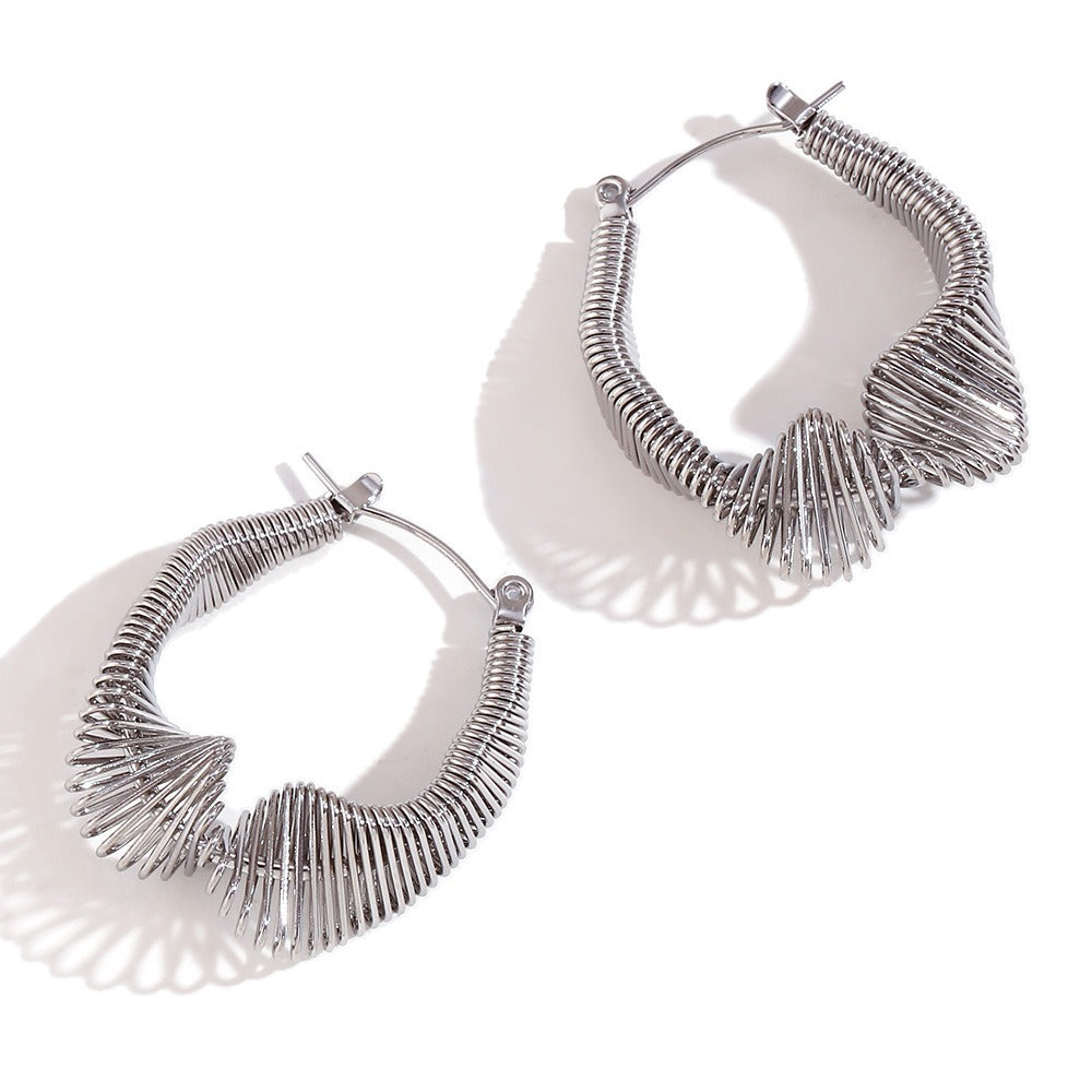 Pre Order:  Twisted Coil Hoop Plated Earrings