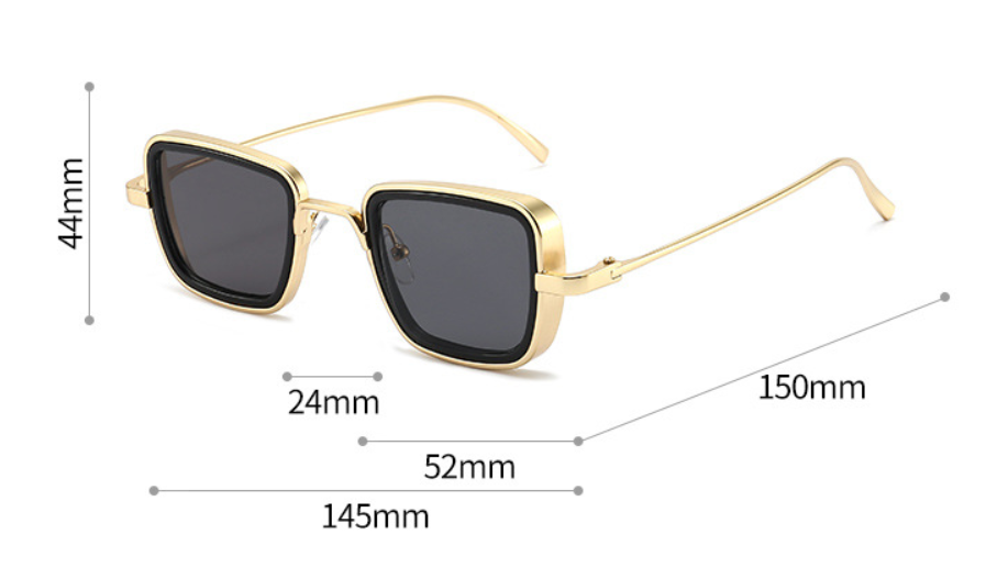 Pre Order:  Square Metal Frame Colored Sunglasses