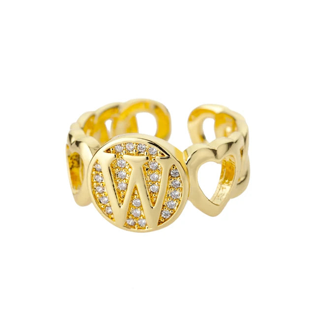 Pre Order:  Alphabet Gold Plated Resizable Ring