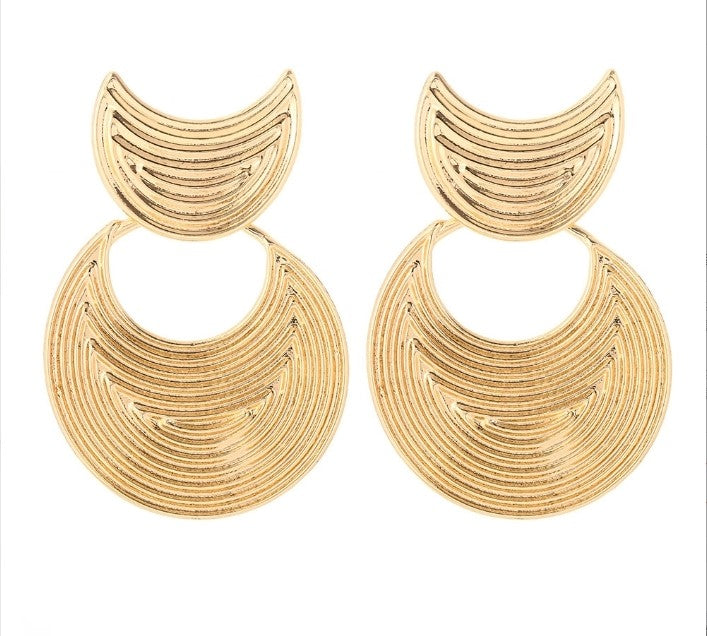 Pre Order:  Double Crescent Drop Earrings