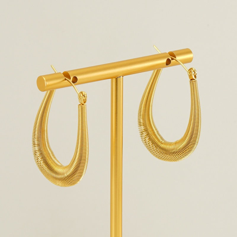 Pre Order:  U-Shaped Coil Hoop Earrings