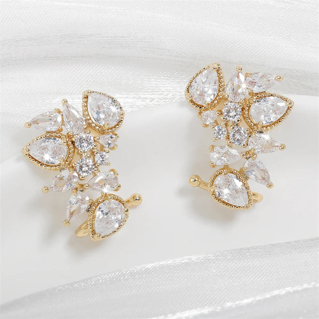 Pre Order:  Zirconia Crystal Flower Earrings