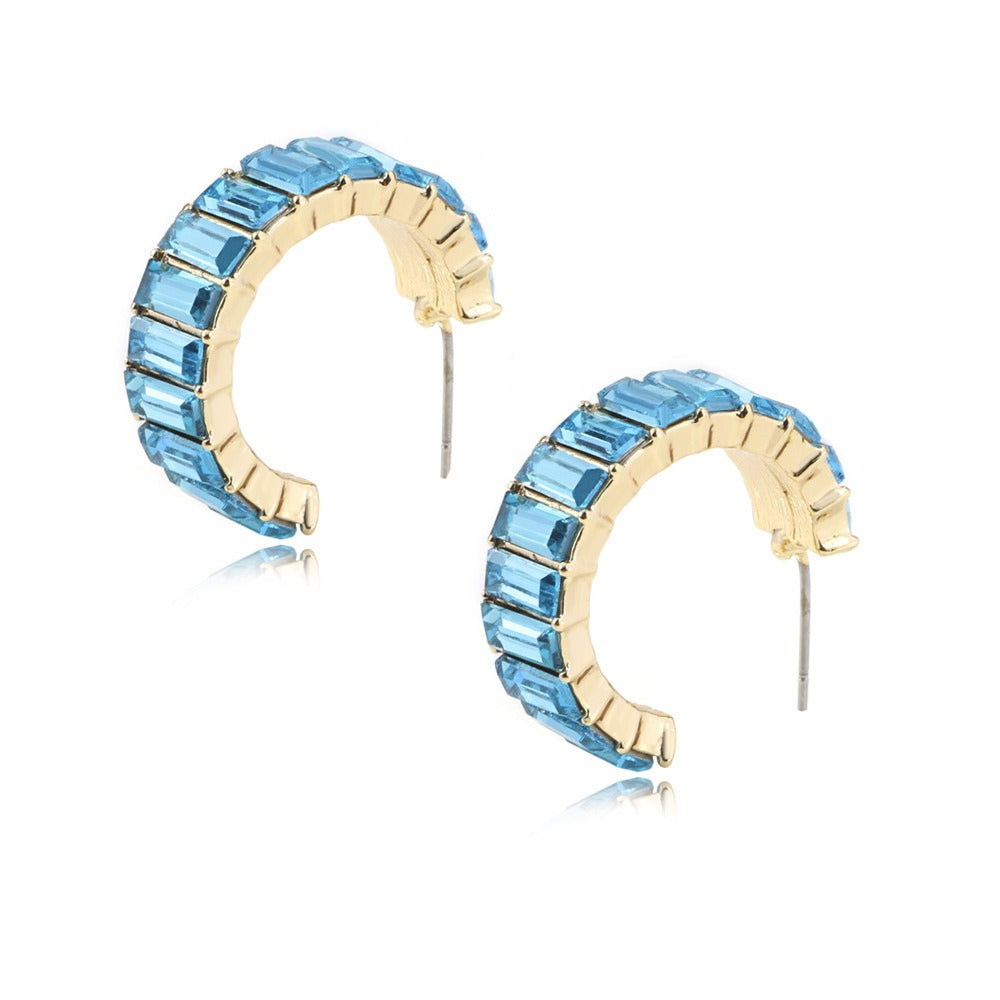 Pre Order:  C-Hoop Colored Glass Earrings