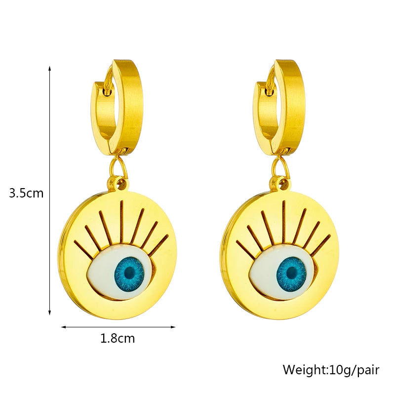 Pre Order:  Steel Blue Eyes Pendant Earrings