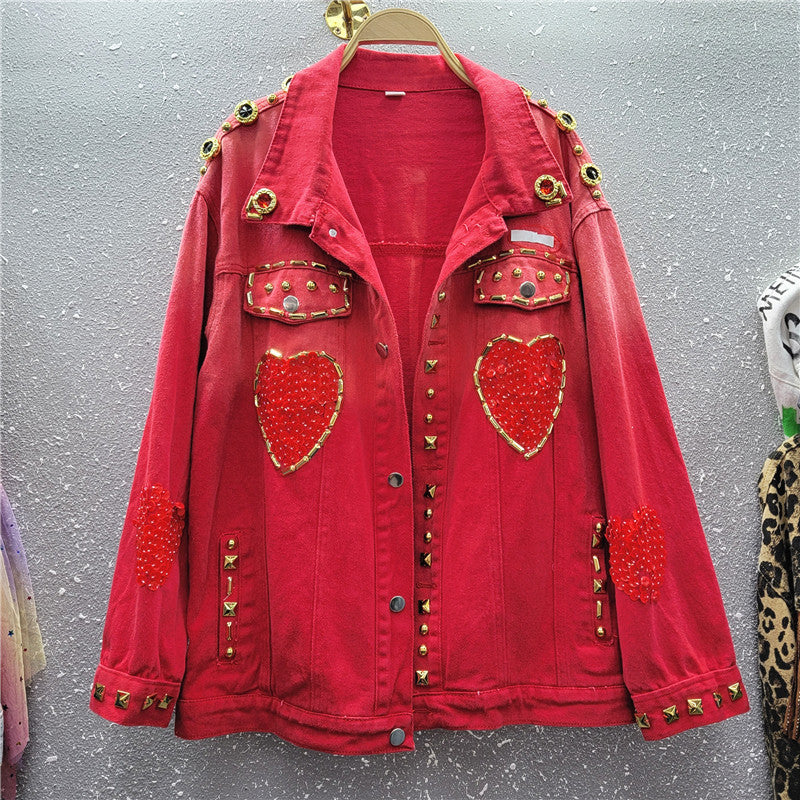 Pre Order:  Hearts & Metals Red Denim Jacket